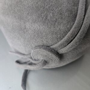 Riviera Gray Felt Hat with Button Accents